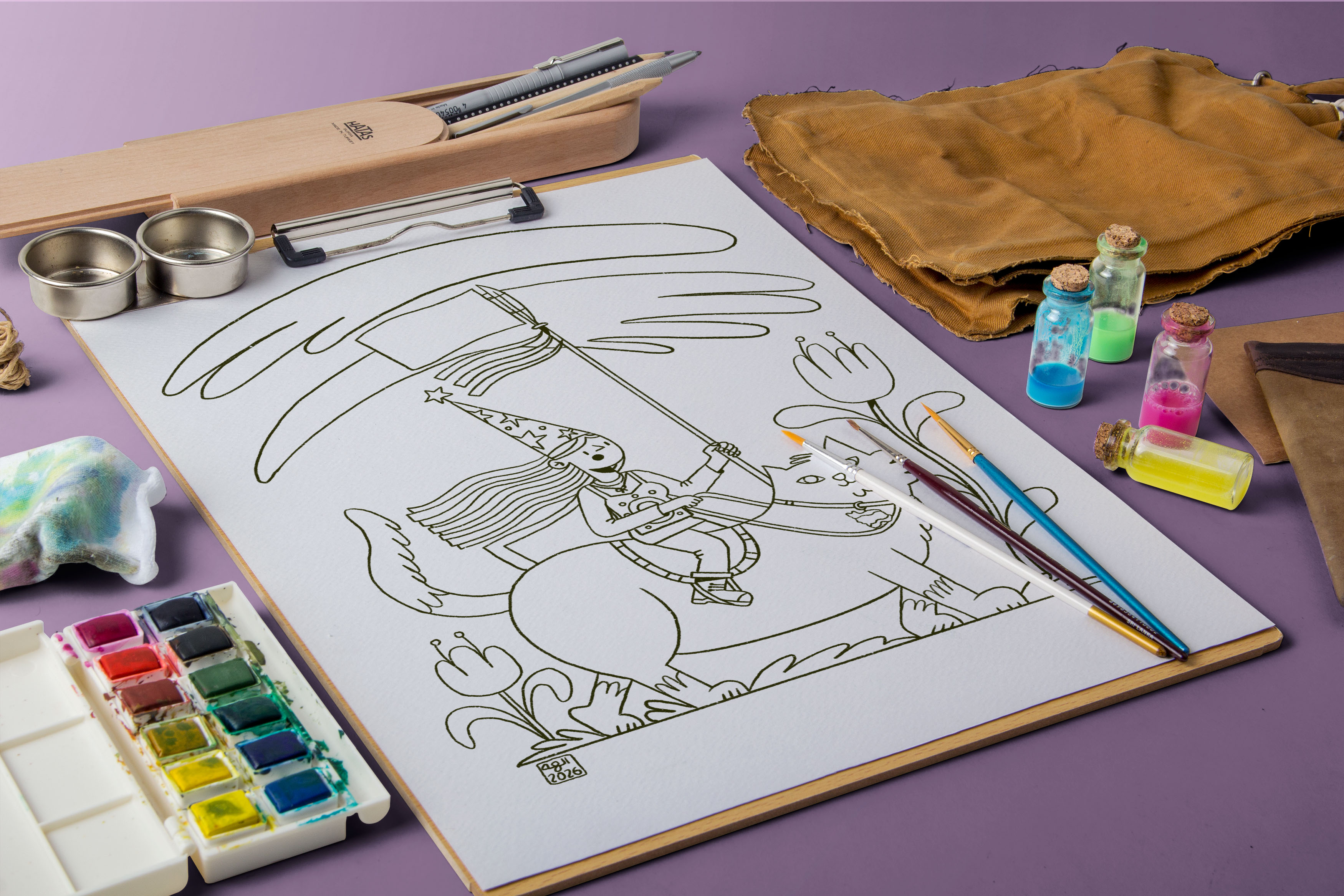 فایل دیجیتال طرح جنگجو برای رنگ آمیزی